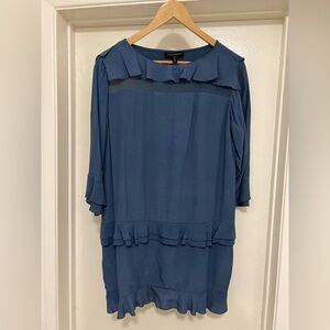 Banana Republic Petite Slate Blue Mini with Ruffle Trim P2